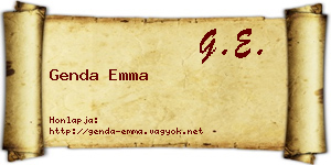 Genda Emma névjegykártya